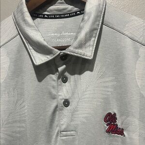 Tommy Bahama Ole Miss Polo Shirt with Leaf Pattern size XL